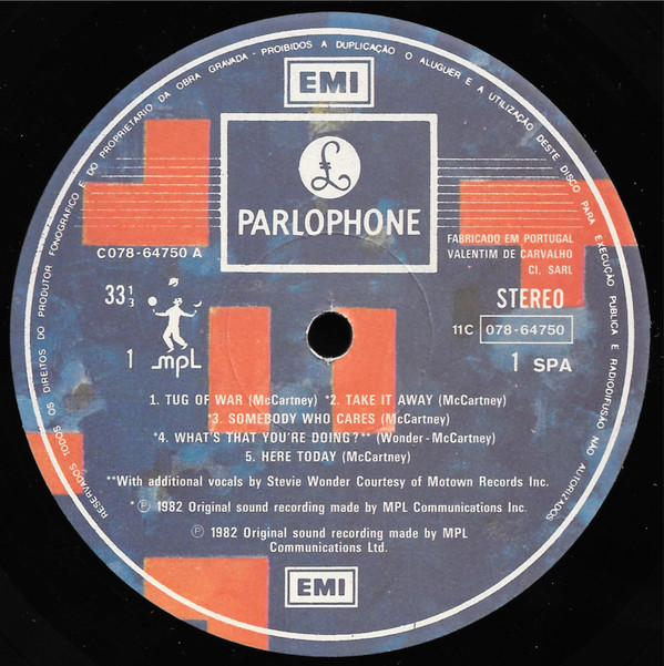 Paul McCartney - Tug Of War | Parlophone (11C 078-64750) - main