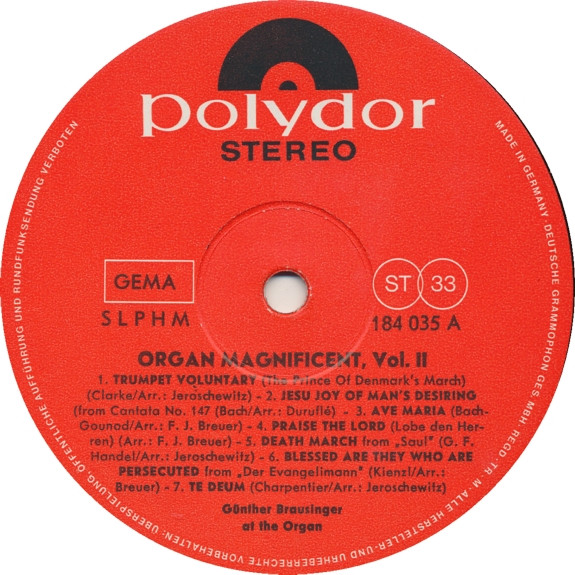 Günther Brausinger - Organ Magnificent Vol. II | Polydor (184035) - 3