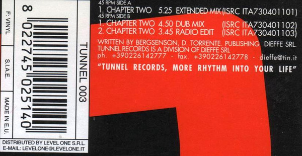 The Disco - Chapter Two | Tunnel Records (TUNNEL 003)