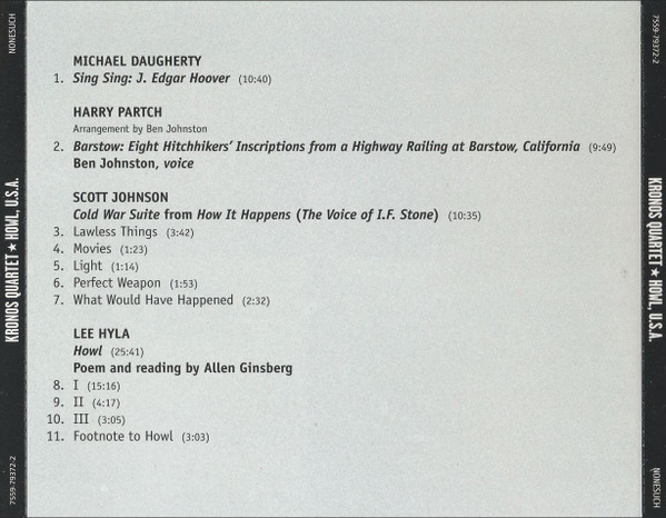 Kronos Quartet - Howl, U.S.A. | Nonesuch (7559-79372-2) - 4