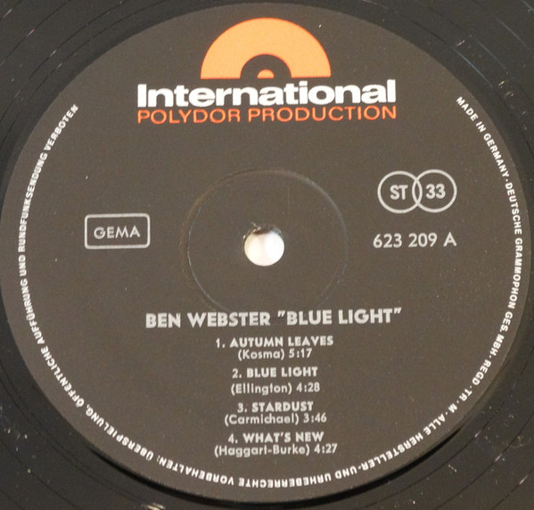 Ben Webster - Blue Light | International Polydor Production (623 209) - 3 Ben Webster - Blue Light | International Polydor Production (623 209) - 3