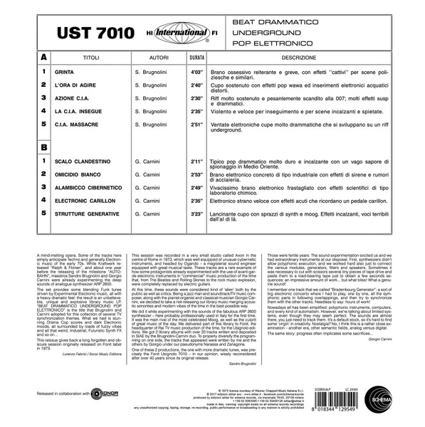 Sandro Brugnolini , Giorgio Carnini - UST 7010 - Beat Drammatico Underground Pop Elettronico | Schema (SCEB954LP) - 2 Sandro Brugnolini , Giorgio Carnini - UST 7010 - Beat Drammatico Underground Pop Elettronico | Schema (SCEB954LP) - 2