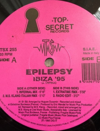 Epilepsy - Ibiza '95 | Top Secret Records (TSX 255) - 2 Epilepsy - Ibiza '95 | Top Secret Records (TSX 255) - 2