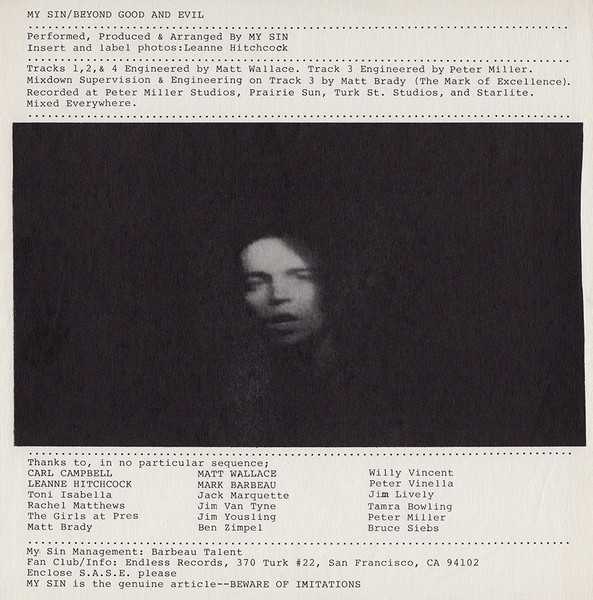 My Sin - Beyond Good And Evil | Endless Records (ER2242) - 2 My Sin - Beyond Good And Evil | Endless Records (ER2242) - 2