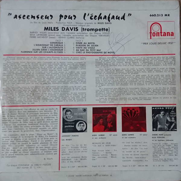 Miles Davis - Ascenseur Pour L'Échafaud | Fontana (660.213 MR) - 2 Miles Davis - Ascenseur Pour L'Échafaud | Fontana (660.213 MR) - 2