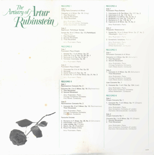 Arthur Rubinstein - The Artistry Of Artur Rubinstein | Reader's Digest (GAAR-6) - 3