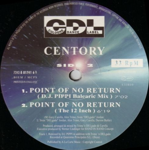 Centory - Point Of No Return (Remix) | CDL - Cologne Dance Label (7243 8 81741 6 9) - 3