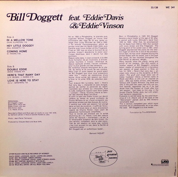 Bill Doggett Feat. Eddie "Lockjaw" Davis & Eddie "Cleanhead" Vinson - Bill Doggett Feat. Eddie Davis & Eddie Vinson | Black And Blue (33.138) - 2 Bill Doggett Feat. Eddie "Lockjaw" Davis & Eddie "Cleanhead" Vinson - Bill Doggett Feat. Eddie Davis & Eddie Vinson | Black And Blue (33.138) - 2