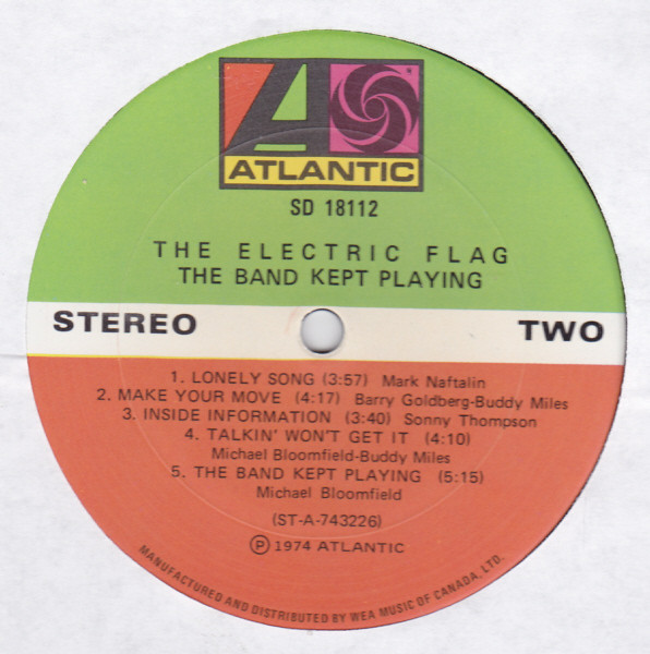 The Electric Flag - The Band Kept Playing [Vinyl] | Atlantic (SD 18112) - 3