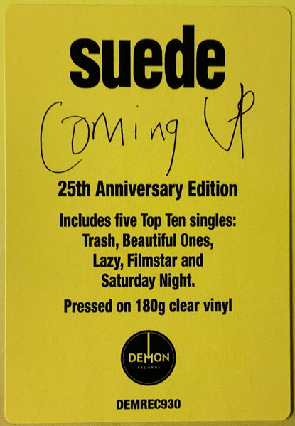 Suede - Coming Up | Demon Records (demrec930) - 3