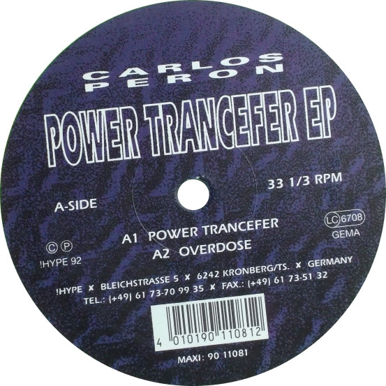 Carlos Peron - Power Trancefer EP | !Hype (90 11081) - main Carlos Peron - Power Trancefer EP | !Hype (90 11081) - main