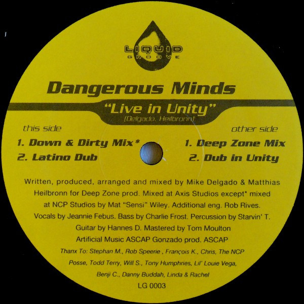 Dangerous Minds - Live In Unity | Liquid Groove (LG 0003) - 2