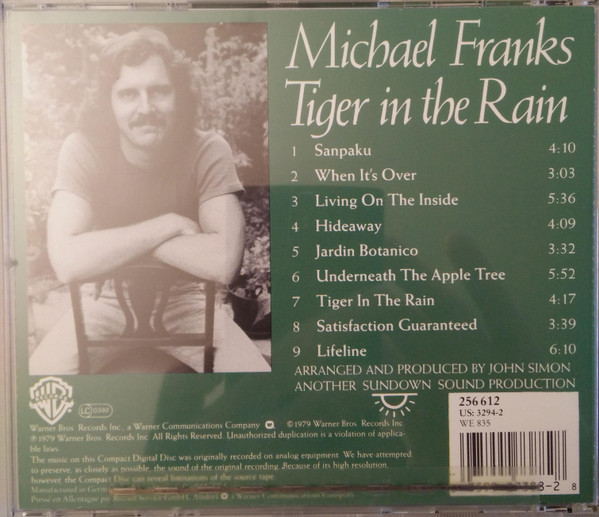 Michael Franks - Tiger In The Rain | Warner Bros. Records (256 612) - 2