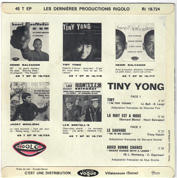 Tiny Yong - Tiny "I’m Too Young" | Rigolo (Ri 18.724) - 2