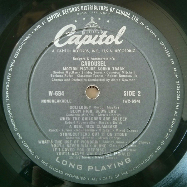 Rodgers & Hammerstein - Carousel | Capitol Records (W694) - 4