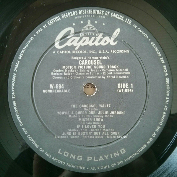 Rodgers & Hammerstein - Carousel | Capitol Records (W694) - 3