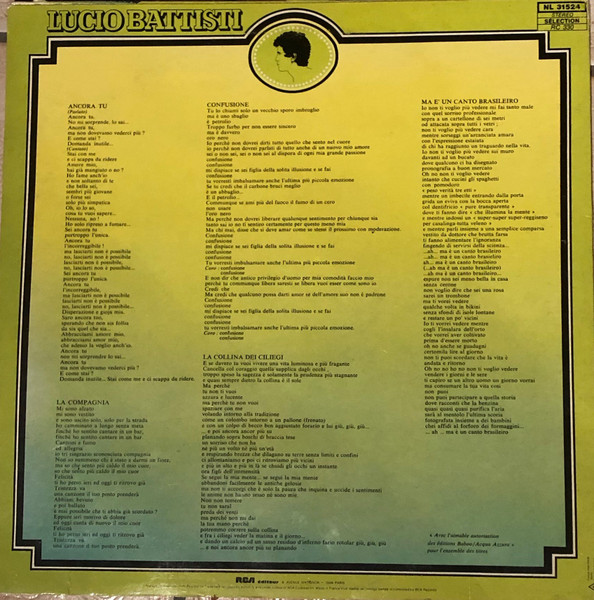 Lucio Battisti - Lucio Battisti | RCA (NL 31524) - 2