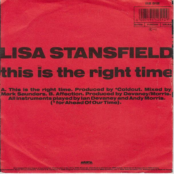 Lisa Stansfield - This Is The Right Time | Arista (112 512) - 2