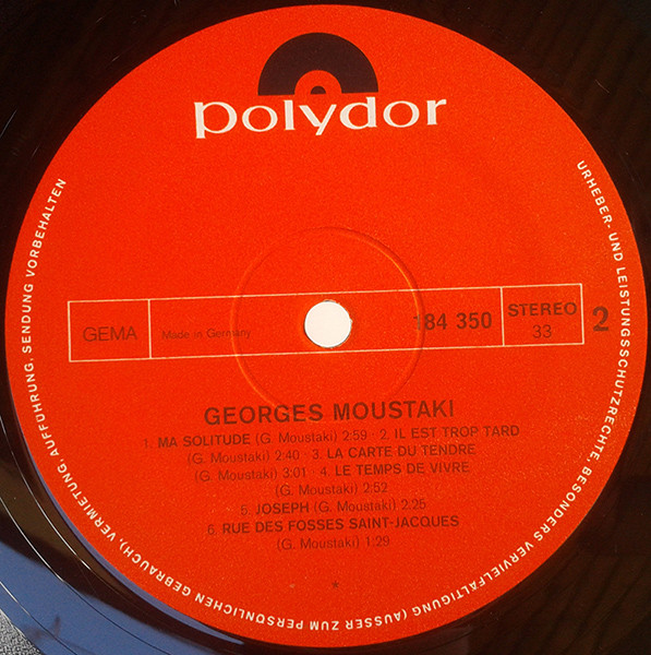 Georges Moustaki - Georges Moustaki | Polydor (184 350) - 3