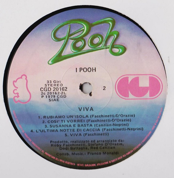 Pooh - Viva | CGD (CGD 20162) - 4 Pooh - Viva | CGD (CGD 20162) - 4