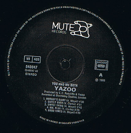 Yazoo - You And Me Both | Mute (540047) - 3