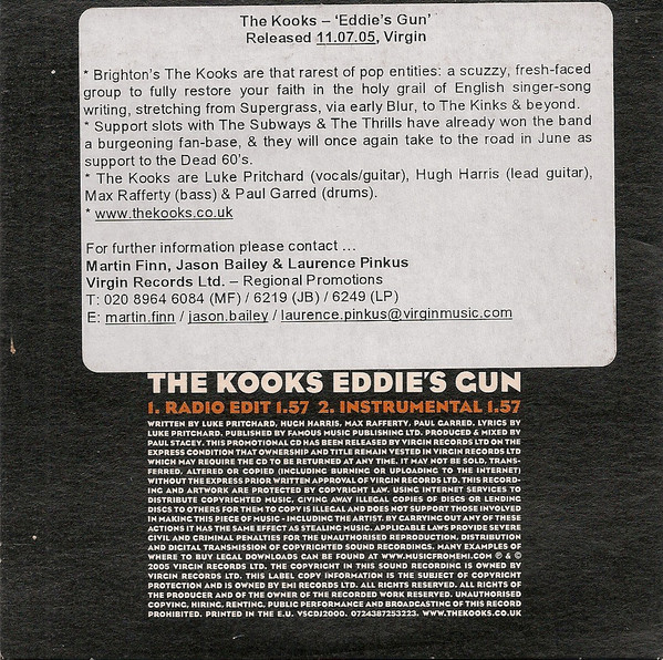 The Kooks - Eddie's Gun | Virgin (VSCDJ2000) - 2