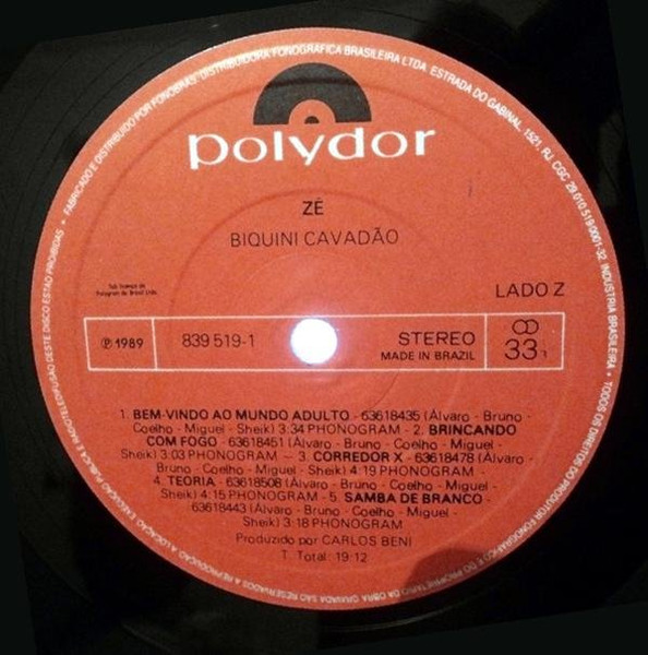 Biquini Cavadão - Zé | Polydor (839 519-1) - 4