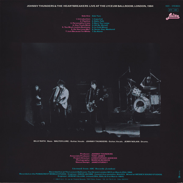 The Heartbreakers - Live At The Lyceum Ballroom, London, 1984 | Lolita (5023) - 2