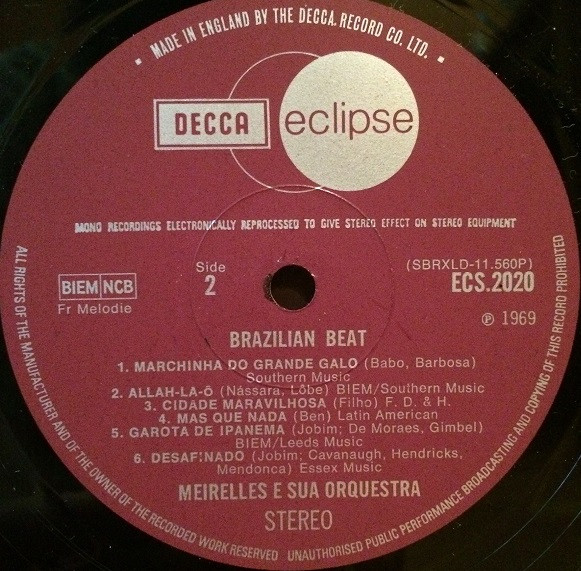 Meirelles E Sua Orquestra - Brazilian Beat | Decca (ECS 2020) - 3