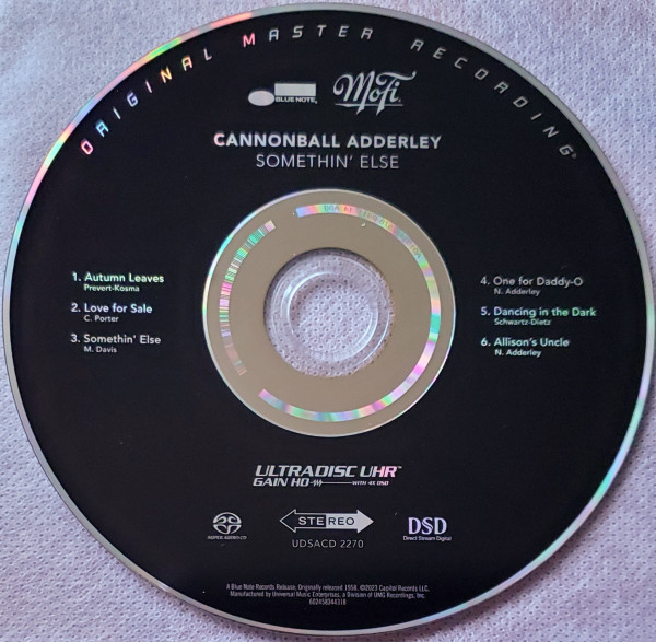 Cannonball Adderley - Somethin' Else | Mobile Fidelity Sound Lab (UDSACD 2270) - 4