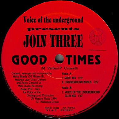 Voice Of The Underground Presents Join Three - Good Times | Marcon Music (MRC 038) - 3