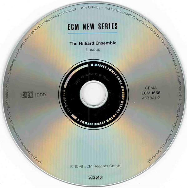 The Hilliard Ensemble - Lassus | ECM Records (ECM 1658) - 3 The Hilliard Ensemble - Lassus | ECM Records (ECM 1658) - 3
