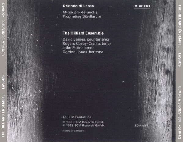 The Hilliard Ensemble - Lassus | ECM Records (ECM 1658) - 2 The Hilliard Ensemble - Lassus | ECM Records (ECM 1658) - 2