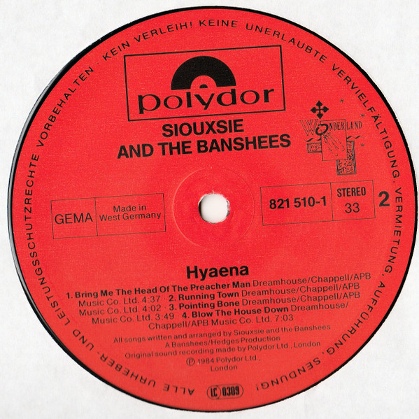 Siouxsie & The Banshees - Hyaena | Polydor (821 510-1 Y) - 4 Siouxsie & The Banshees - Hyaena | Polydor (821 510-1 Y) - 4