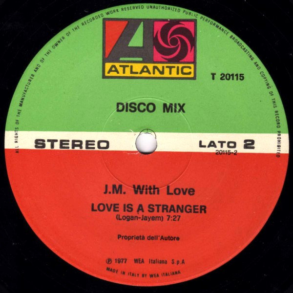 J.M. With Love - Chains / Love Is A Stranger | Atlantic (T 20115) - 2
