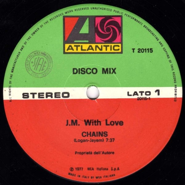 J.M. With Love - Chains / Love Is A Stranger | Atlantic (T 20115)