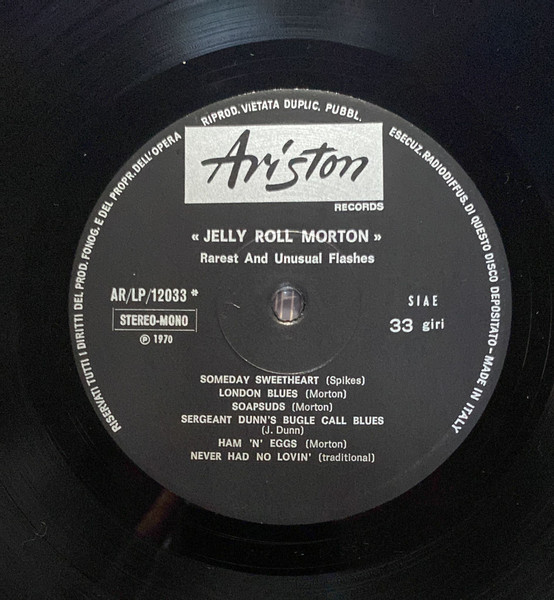 Jelly Roll Morton - Rarest And Unusual Flashes | Ariston Records (AR/LP/12033) - 3 Jelly Roll Morton - Rarest And Unusual Flashes | Ariston Records (AR/LP/12033) - 3