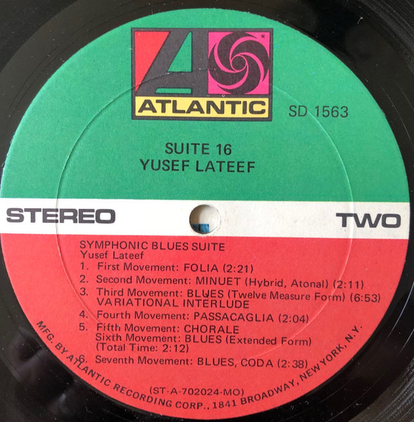 Yusef Lateef - Suite 16 | Atlantic (SD 1563) - 4