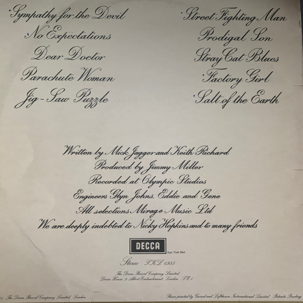 The Rolling Stones - Beggars Banquet | Decca (SKL.4955) - 2