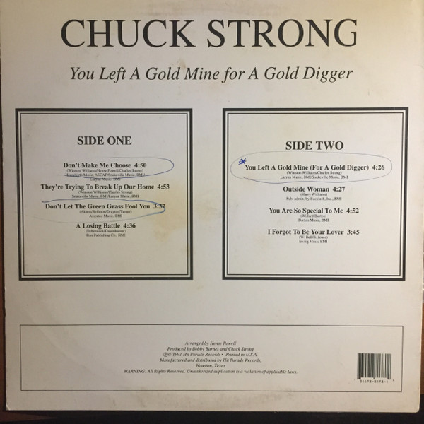 Chuck Strong - You Left A Gold Mine For A Gold Digger | Hit Parade Record Co. (HP-003) - 2 Chuck Strong - You Left A Gold Mine For A Gold Digger | Hit Parade Record Co. (HP-003) - 2