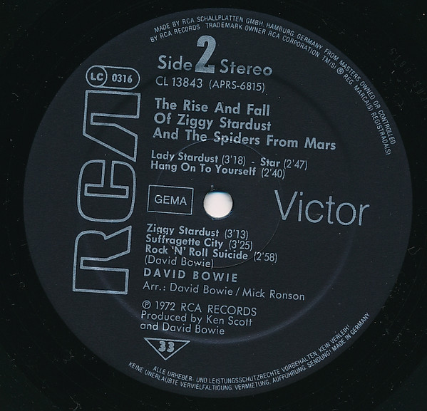 David Bowie - The Rise And Fall Of Ziggy Stardust And The Spiders From Mars | RCA (CL 13843) - 4