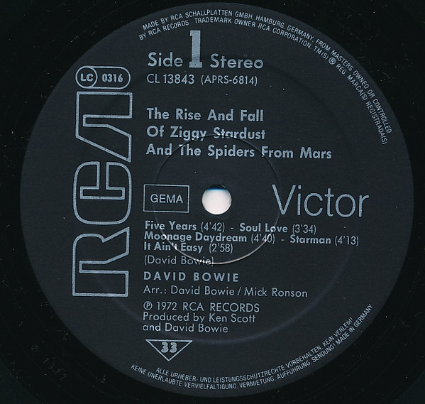 David Bowie - The Rise And Fall Of Ziggy Stardust And The Spiders From Mars | RCA (CL 13843) - 3