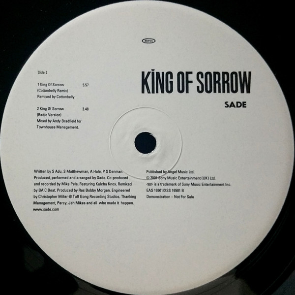Sade - King Of Sorrow (12") [Vinyl] | Epic (EAS 16501) - 4
