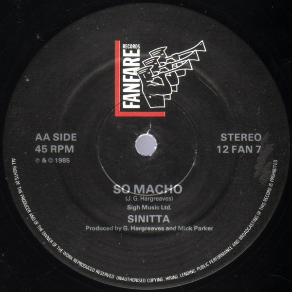Sinitta - So Macho! | Fanfare Records (12 FAN 7) - 4