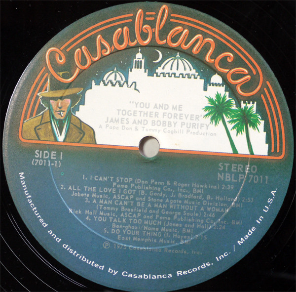 James & Bobby Purify - You & Me Together Forever | Casablanca (NBLP 7011) - 3