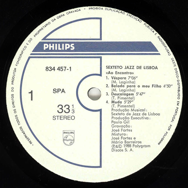Sexteto de Jazz de Lisboa - Ao Encontro | Philips (834 457-1) - 3