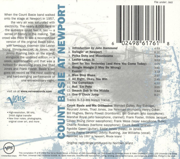 Count Basie - Count Basie At Newport | Verve Records (B0001615-02) - 2