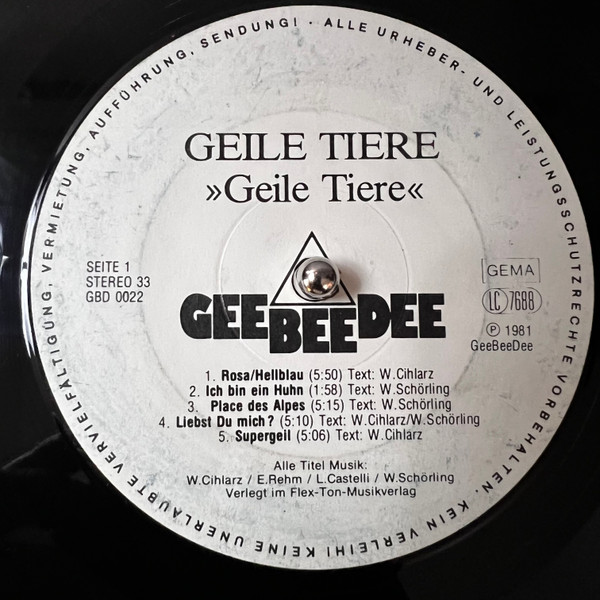 Geile Tiere - Geile Tiere | GeeBeeDee (GBD 0022) - 2 Geile Tiere - Geile Tiere | GeeBeeDee (GBD 0022) - 2