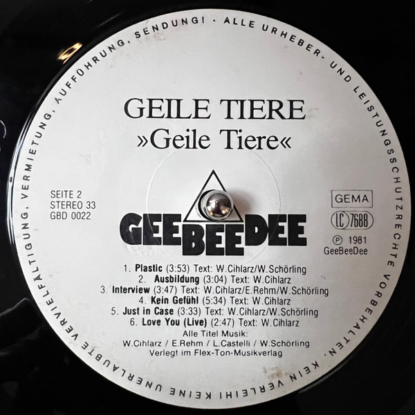 Geile Tiere - Geile Tiere | GeeBeeDee (GBD 0022) - 3 Geile Tiere - Geile Tiere | GeeBeeDee (GBD 0022) - 3