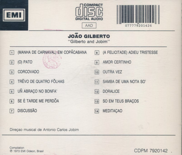 João Gilberto - Gilberto & Jobim | Odeon (CDPM 7920142) - 2